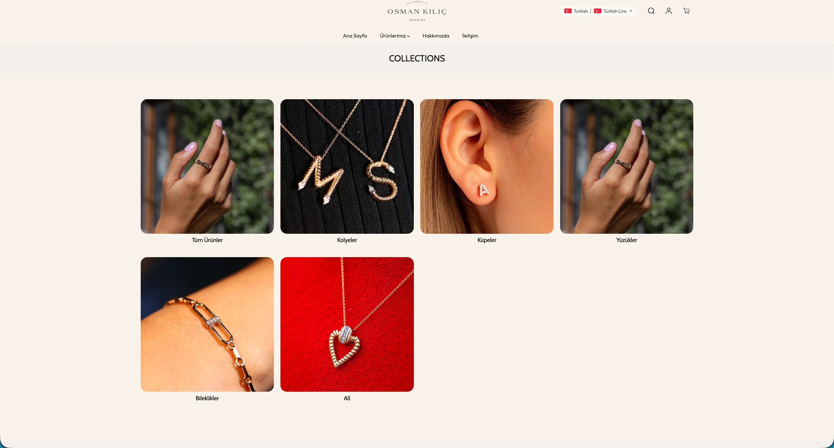 Osman Kılıç Jewelry — koleksiyonlar sayfası